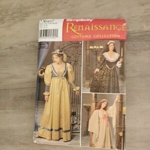 VTG Simplicity Renaissance Costume 0687 /8192 Size U (16-20) Open And Cut